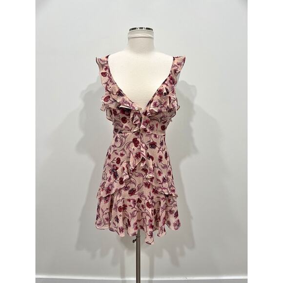 For Love & Lemons Poppy Mini Dress in Soft Rose - Picture 11 of 16